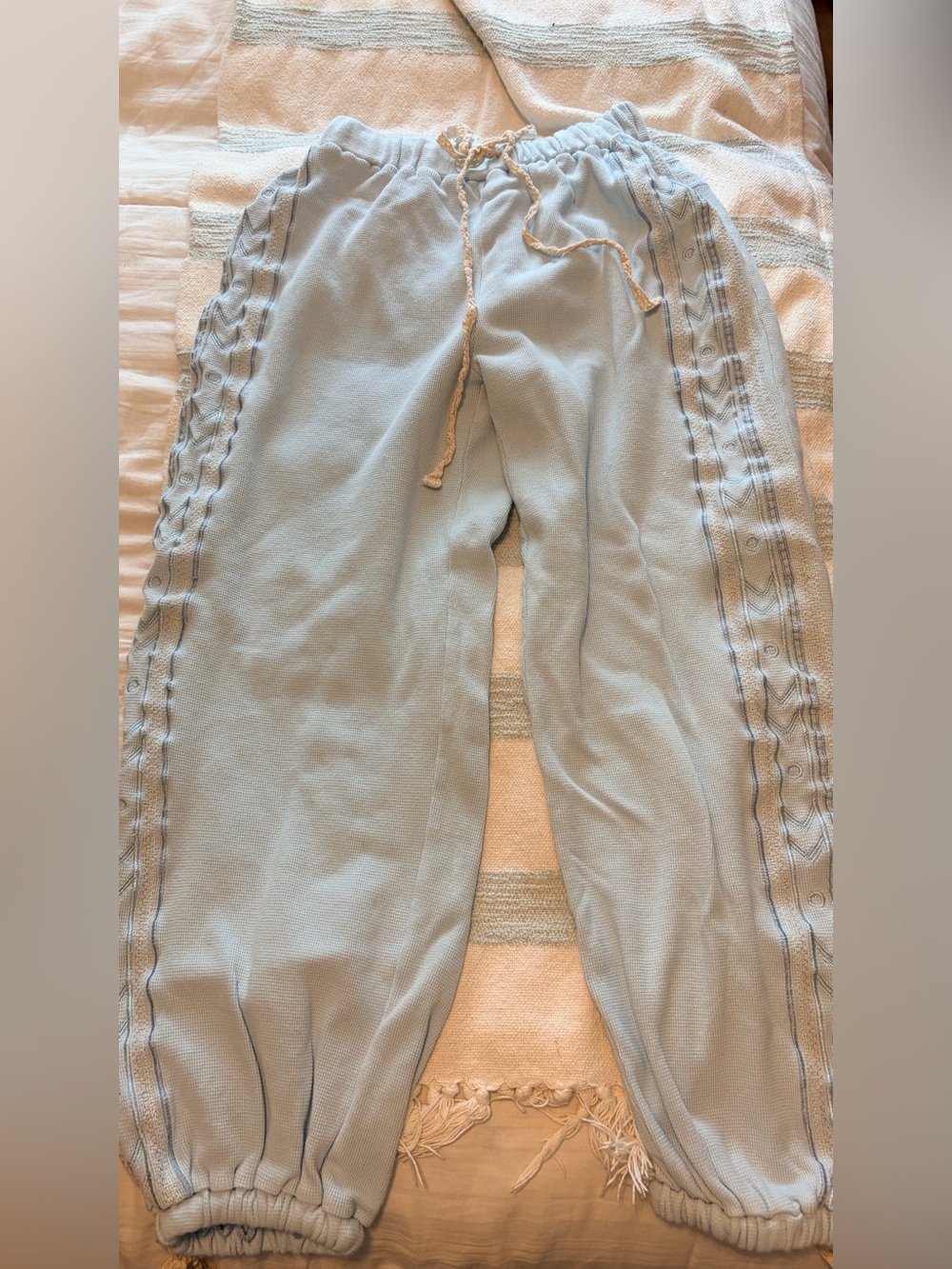 POL Light Blue Track Pants with Side Stitch Detail